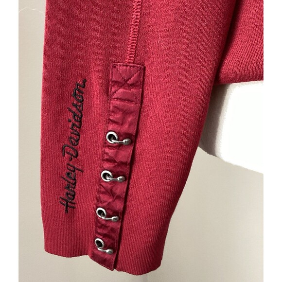 Harley-Davidson Sweater Shirt Women’s Size XL Red Pullover with Metal Design - Picture 3 of 9